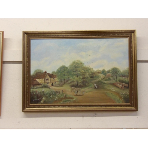 420 - A set of three oils depicting rural scenes by C. Carver