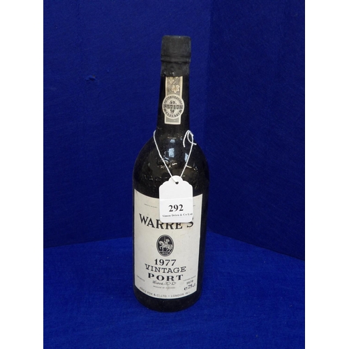 292 - A bottle of Warre's 1977 Vintage Port