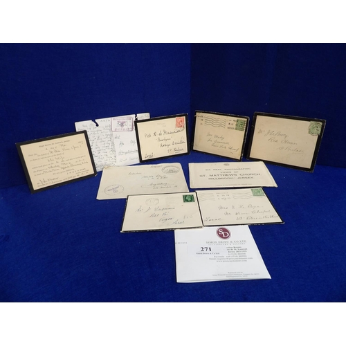 271 - Assorted mourning letters and cards, stamps etc.