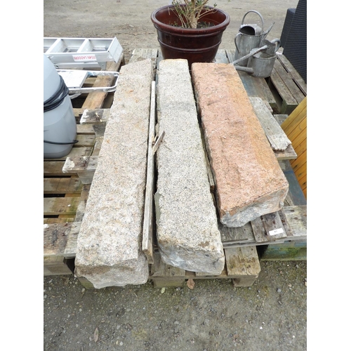 Three Jersey granite lintels of different colours