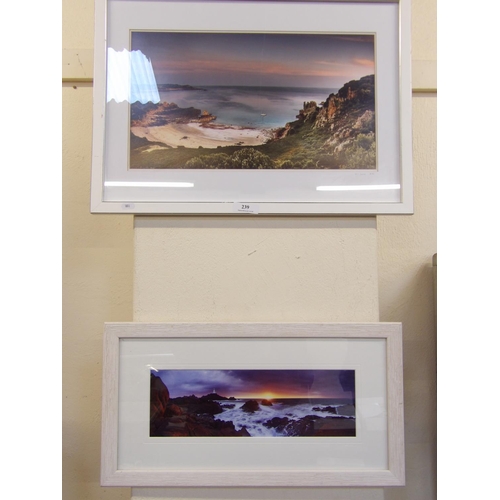 239 - Two local photoprints depicting Corbiere Lighthouse and Anneport