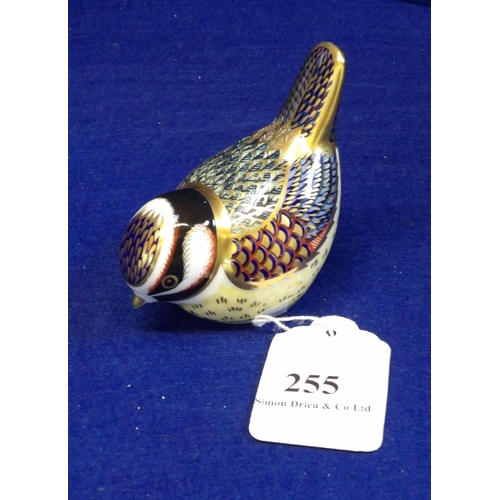 255 - A Royal Crown Derby paperweight modelled in the form of a bird, gold stopper