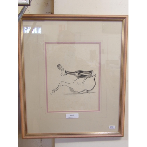 Edmund Blampied, a framed humorous lithograph depicting a goose