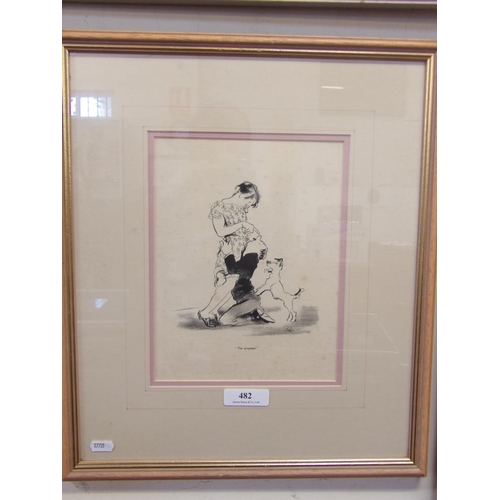 482 - Edmund Blampied, a framed humorous lithograph 