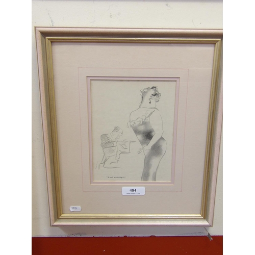 484 - Edmund Blampied, a framed humorous lithograph 