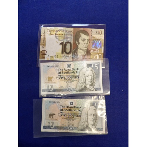 274 - Seven vintage Scottish bank notes, two of which pertain to Jack Nicklaus