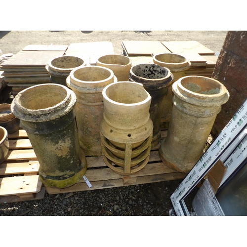 31 - Eight assorted terracotta chimney pots