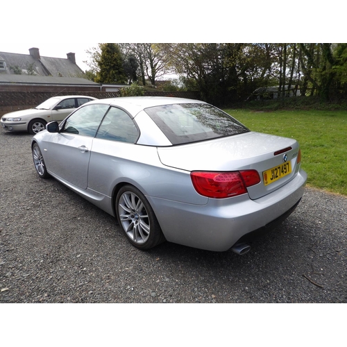 2 - A 2011 BMW 320D M-Sport 2.0 convertible J127497 (diesel/automatic), odometer reading 39,406 miles