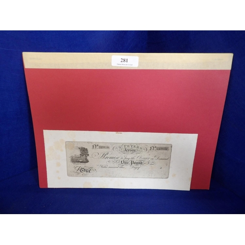 A St. Peter Jersey collectors edition £1 note numbered 51/250 1982