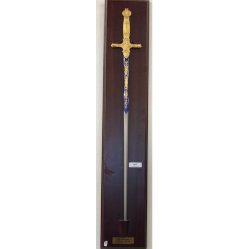 405 - An Epee de Ceremonie de L'Empereur Napoleon I mounted on mahogany