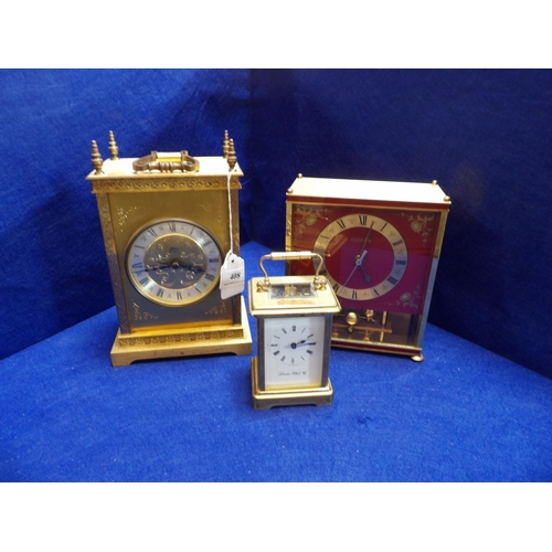 408 - Two mantle clocks together with a carriage clock