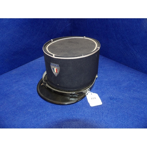 418 - A vintage French Gendarme's peak cap