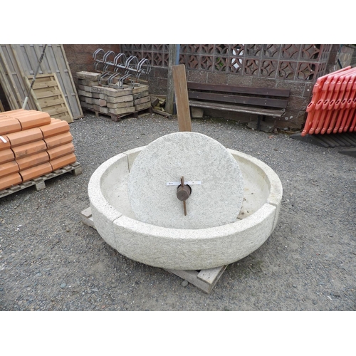 34 - A four sectional reconstituted stone cider press of diminutive form