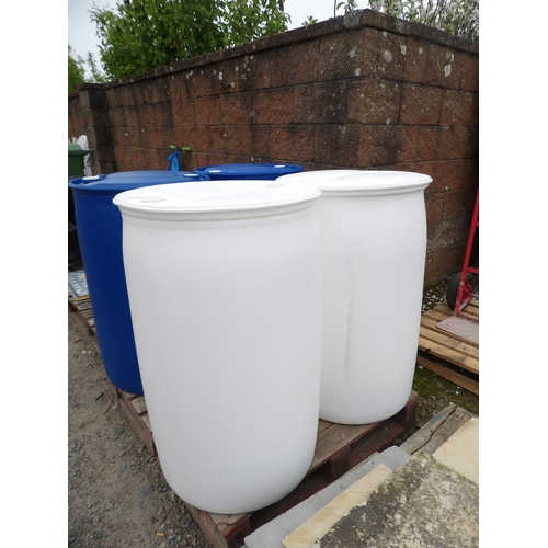 47 - Two white plastic 200L barrels