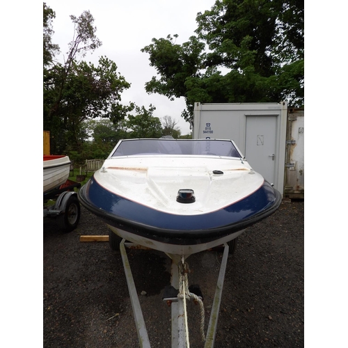 16 - JY1398 - Fletcher blue/white - Deep-V sports/speedboat fitted with a Mariner 90hp engine.
Length 4.6... 