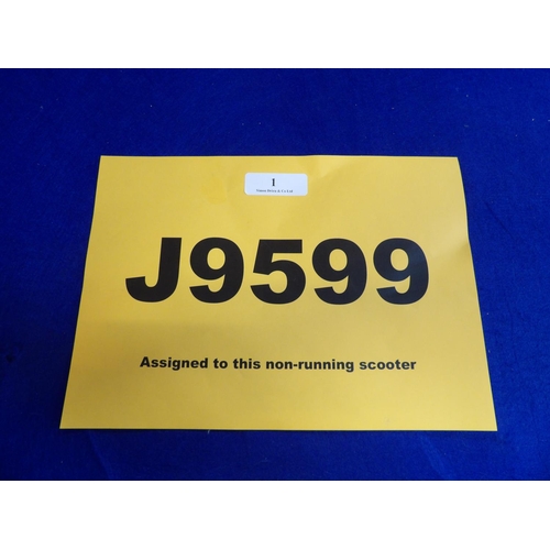 1 - J9599 - A four digit registration mark assigned to a non-running scooter of insignificant value