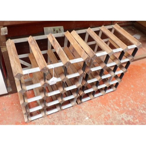 531 - Two metallic and wooden wine racks