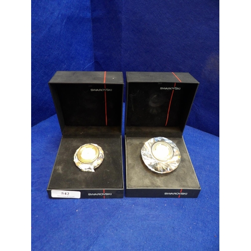 542 - Two Swarovski crystal table clocks