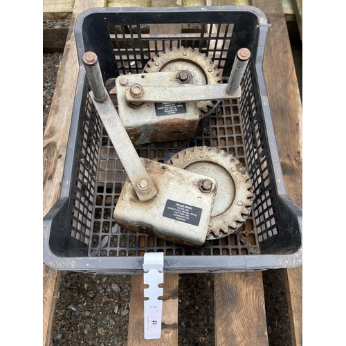 49 - Two model 800 galvanised trailer winches