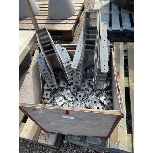 129 - A quantity of galvanised joist hangers and beam fittings