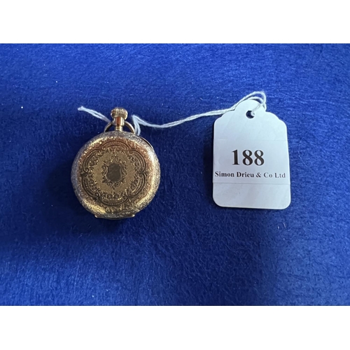 188 - A lady's very fine vintage 18 carat gold cased pocket watch