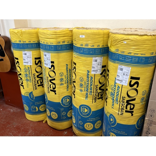 254 - Four rolls of Saint Gobain acoustic partition roll