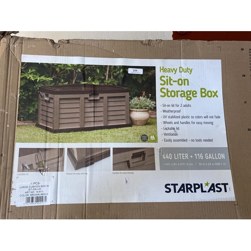 255 - A Starplast heavy duty sit on storage box - new