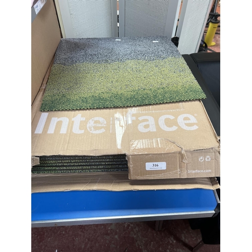 316 - A box of carpet tiles - new