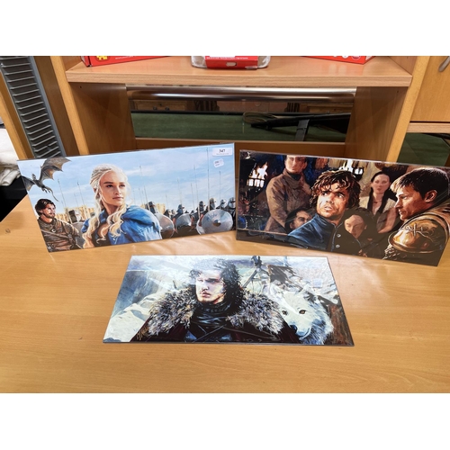 347 - Three pieces of Game of Thrones art work - factory sealed