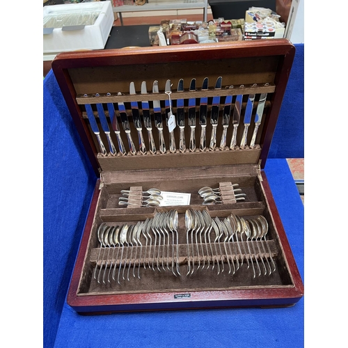 408 - A Mappin & Webb solid silver sixty piece canteen of cutlery