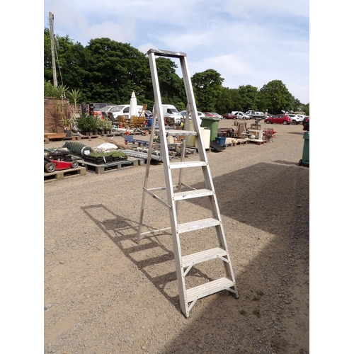 100 - An aluminium six tread step ladder