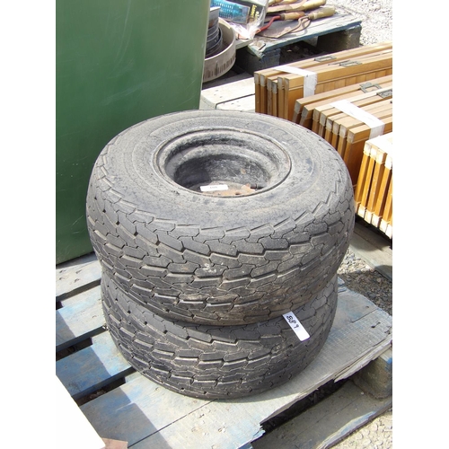 108 - A pair of trailer wheels and tyres 18.5 x 8.50-8