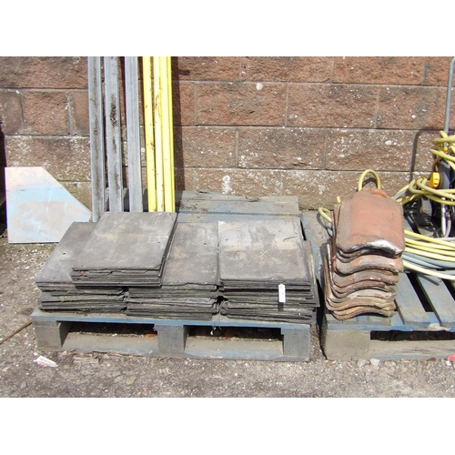 74 - A quantity of Welsh slates and Jersey pantiles