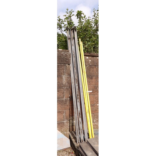 75 - Six galvanised angle iron fencing stakes together with four others