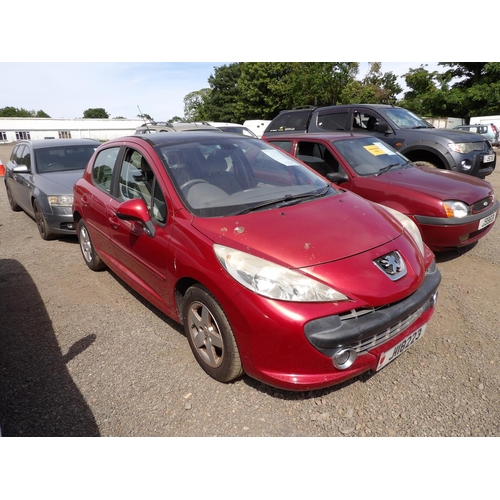 5 - A 2008 Peugeot 207 SE VTi 1.4 five door hatchback J118223 (petrol/manual), odometer reading 38,947 m... 