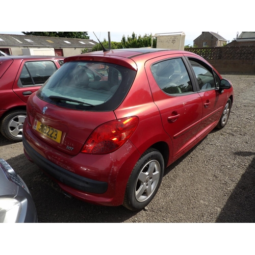 5 - A 2008 Peugeot 207 SE VTi 1.4 five door hatchback J118223 (petrol/manual), odometer reading 38,947 m... 