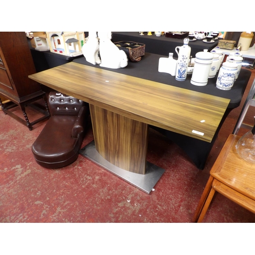 391 - A contemporary simulated wooden console table