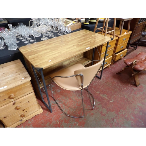 396 - A contemporary metallic framed dressing table/desk together with a contemporary chrome framed chair