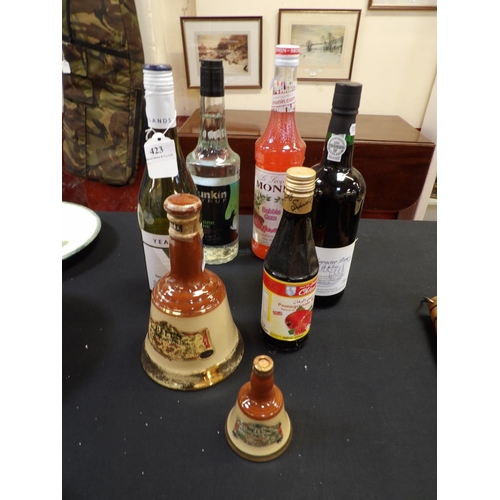 423 - An assortment of wines and spirits