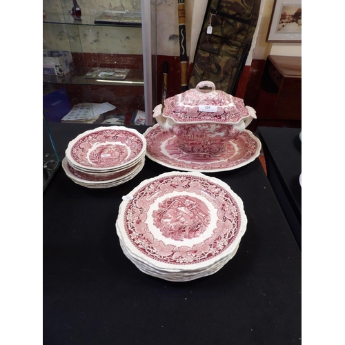 425 - A Mason's Vista tureen and cover together with a matching platter and various plates