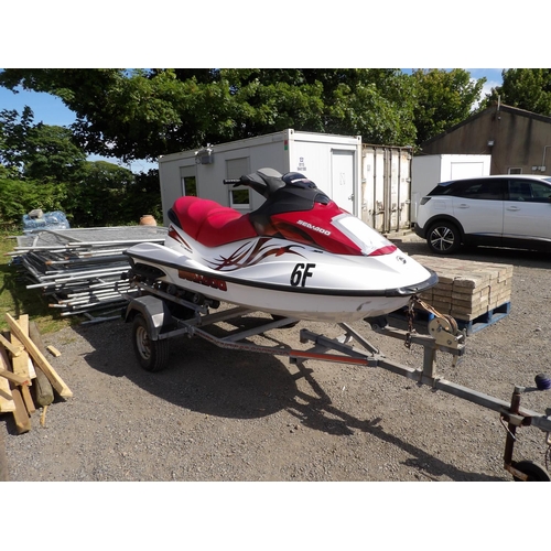 17 - A Sea-Doo GTi 130 Rotex 4-Tec jetski 6F - JY2403 complete with trailer