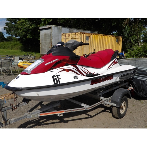 17 - A Sea-Doo GTi 130 Rotex 4-Tec jetski 6F - JY2403 complete with trailer