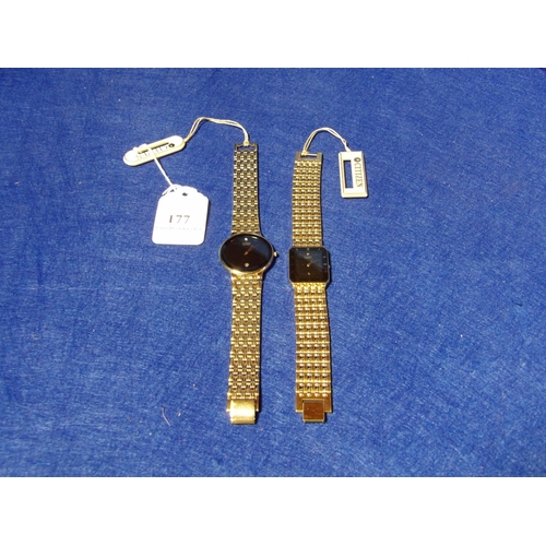 177 - Two Citizen quartz gold tone bracelet wrist watches - new