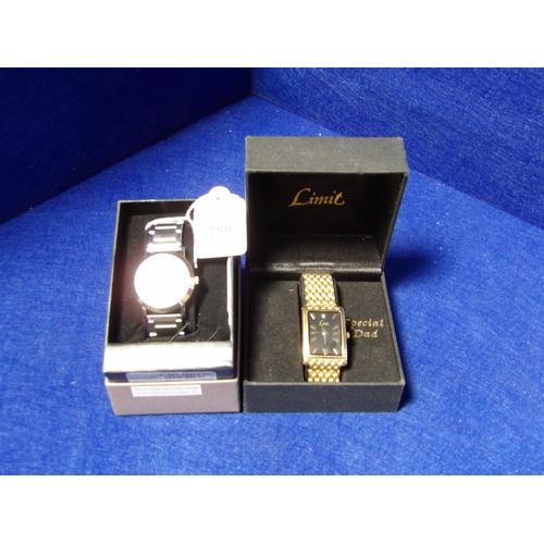 180 - A Limit gold tone bracelet wrist watch together with a chronograph bracelet wrist watch