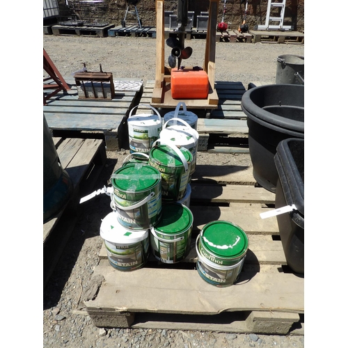 91 - Fourteen 2.5L cans of Cuprinol anti slip decking stain