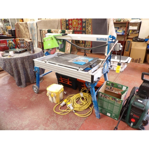 341 - A Sima Venus Mekano 110 volt radial arm tile cutter complete with 110 volt transformer and lead