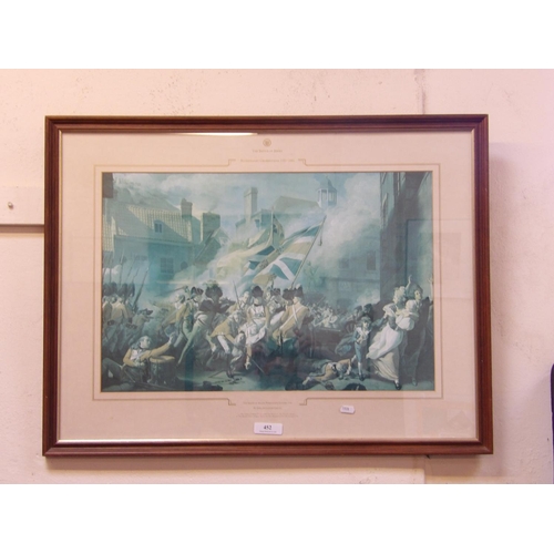 452 - The Death of Major Pierson, 6th January 1781, a framed print