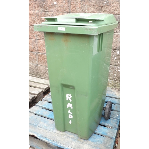 65 - A green PVC wheelie bin