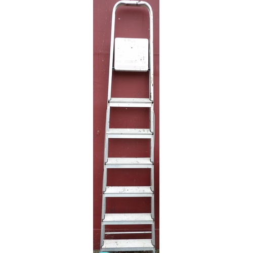 87 - An aluminium seven tread step ladder