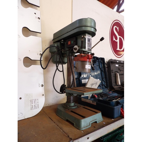 130 - A Nutool bench mounted five speed pillar drill